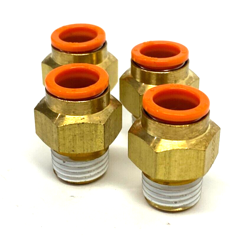 KQ2H11-35AS | SMC Male Push-to-Connect Fitting 3/8" In Tube 1/4" NPT PKG OF 4 - New - Maverick Industrial Sales