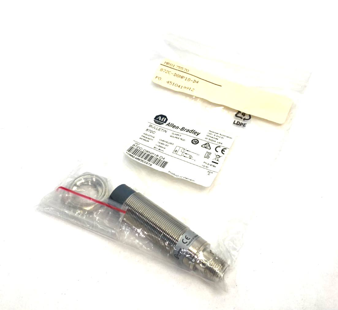 Allen Bradley 872C-D8NP18-D4 Ser. E 18mm Inductive Proximity Sensor 10-30VDC - Maverick Industrial Sales