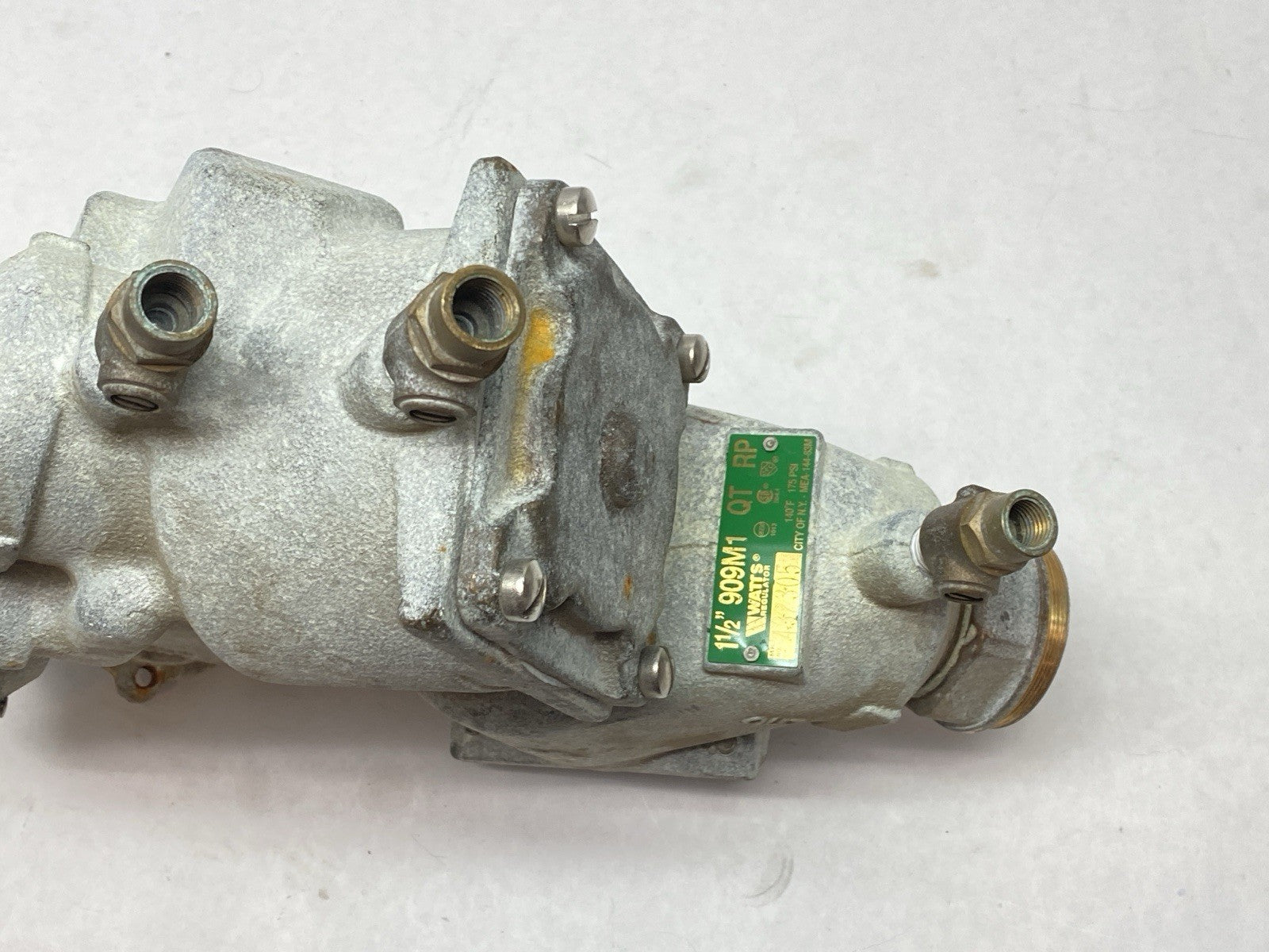 1-1/2 909M1-QT | Watts 1-1/2" 909M1-QT-RP Bronze Reduced Pressure Zone Backflow Preventer Valve - Used - Maverick Industrial Sales