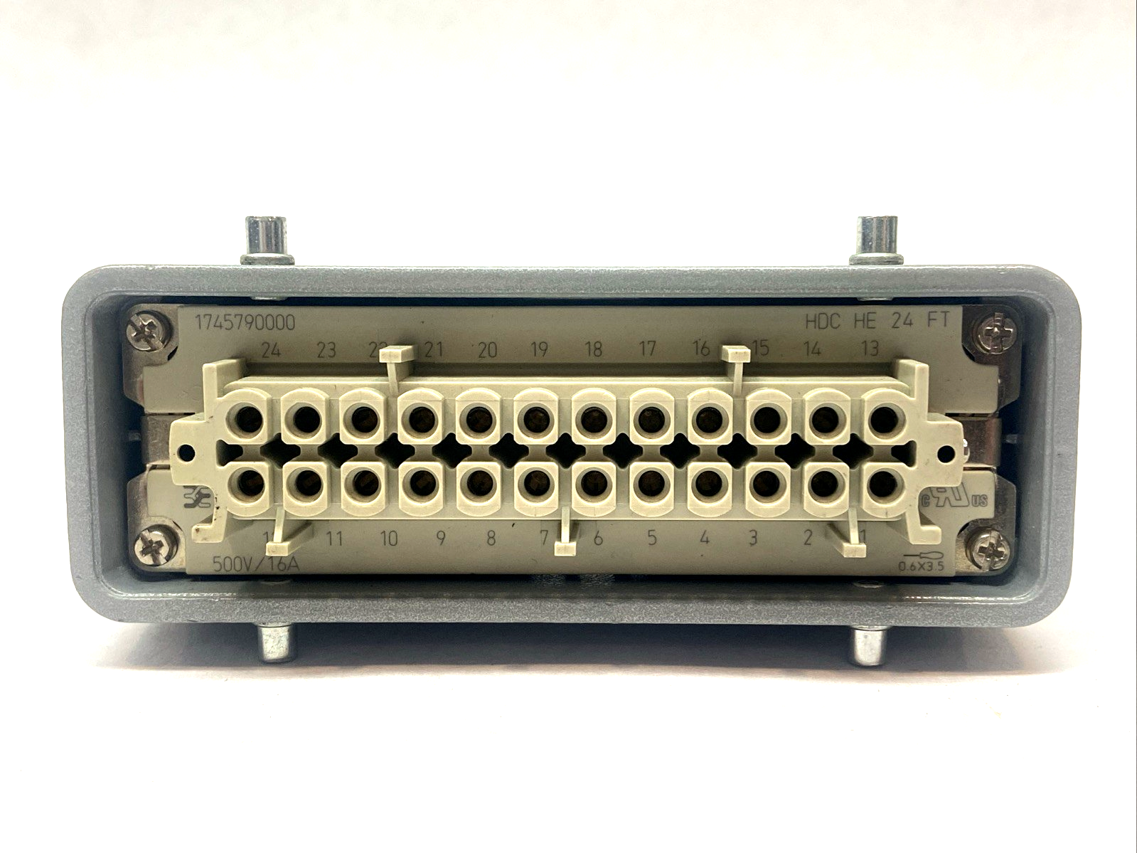 1745790000 | Weidmuller HDC HE 24 FT 24-Pole Female Insert 16A 500V w/ EPIC Case - Used - Maverick Industrial Sales