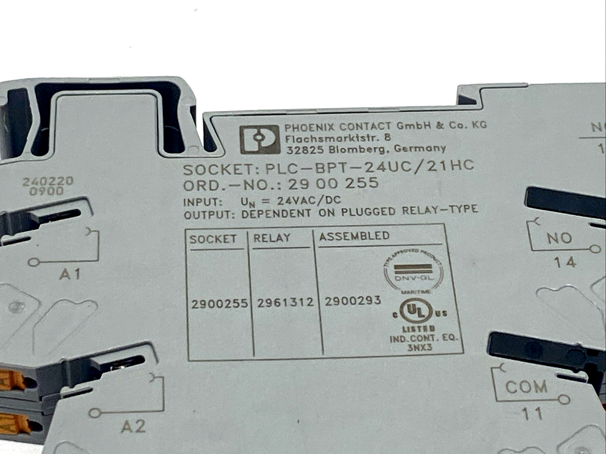 Phoenix Contact PLC-RPT- 24UC/21HC Relay Module 2900293 - Maverick Industrial Sales