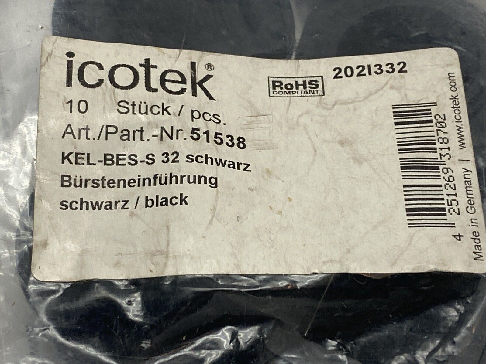 Icotek 51538 KEL-BES-S Split Cable Gland with Brush Strips LOT OF 5 - Maverick Industrial Sales