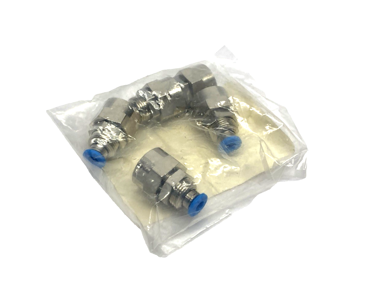 Festo QSSF-1/4-4-B Bulkhead Push-In Fitting 4mm Tube O.D. x G 1/4" 190655 5-PACK - Maverick Industrial Sales