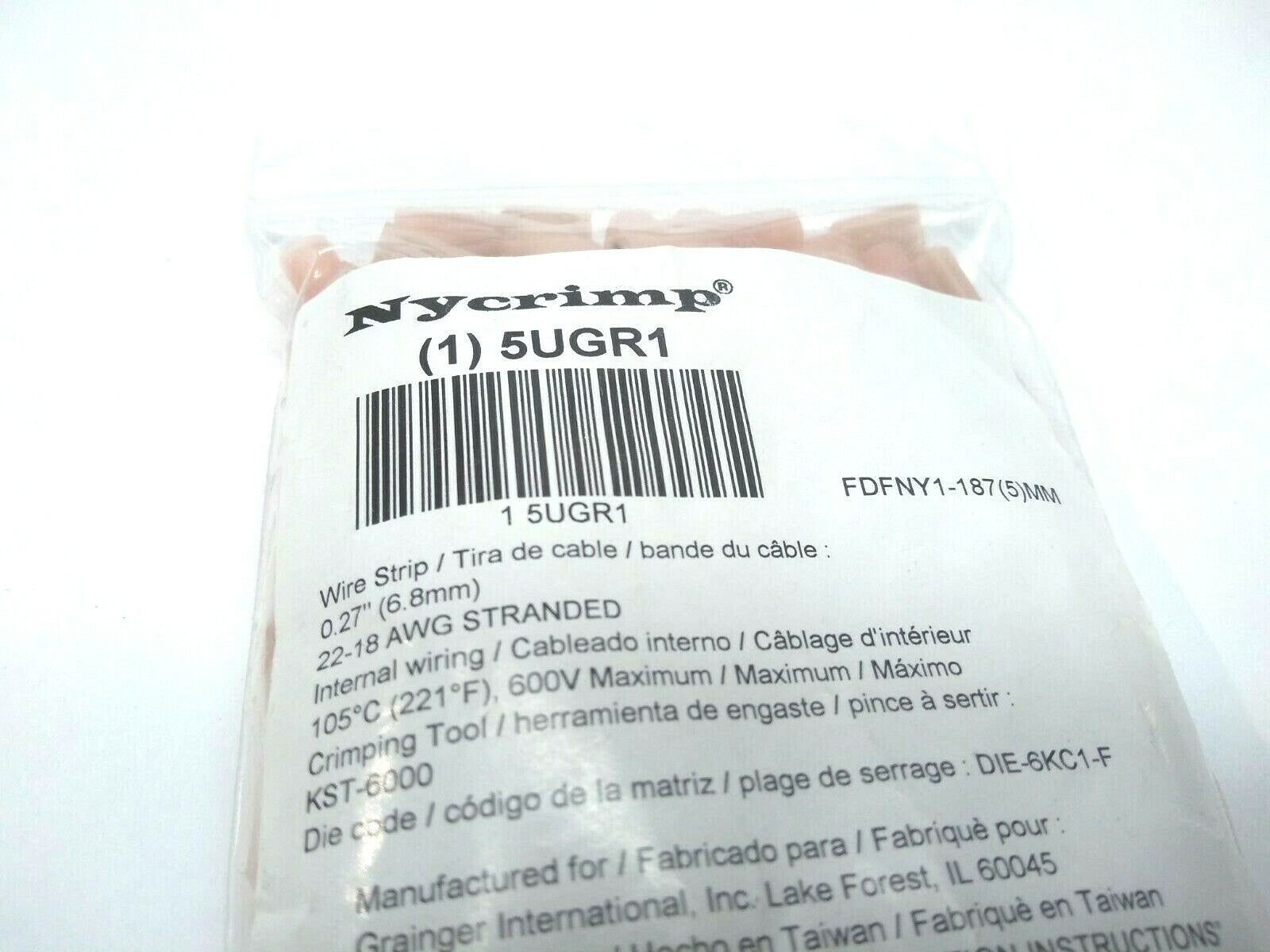 Nycrimp 5UGR1 22-18 AWG FDFNY1-187(5)MM (16 Bags) Approx 1200 + Connectors - Maverick Industrial Sales