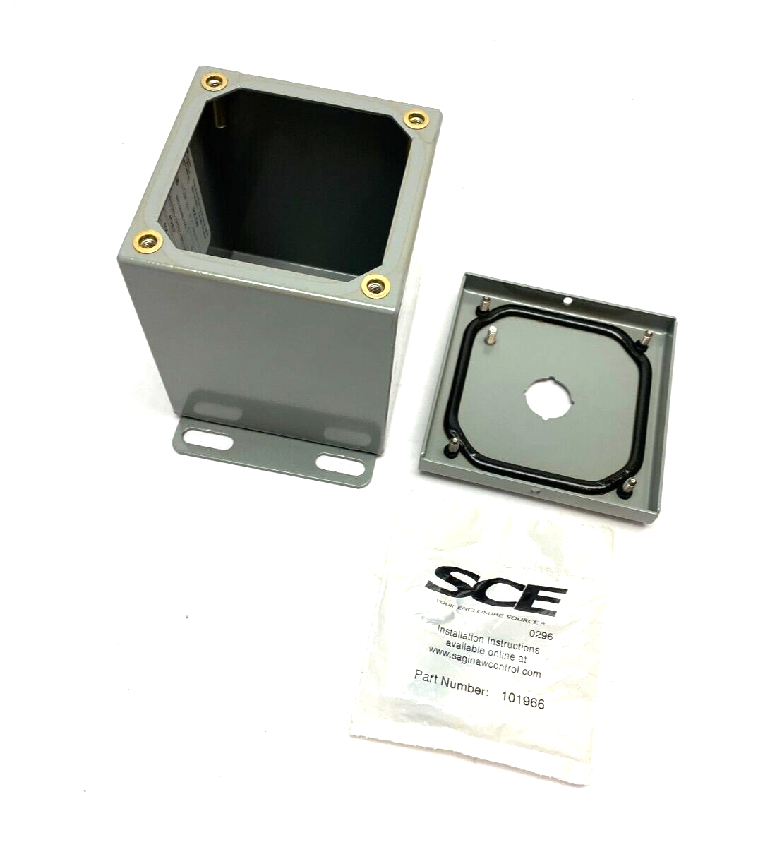 Saginaw Control & Engineering SCE-1PBXI Pushbutton Enclosure 4" x 4" Gray Steel - Maverick Industrial Sales