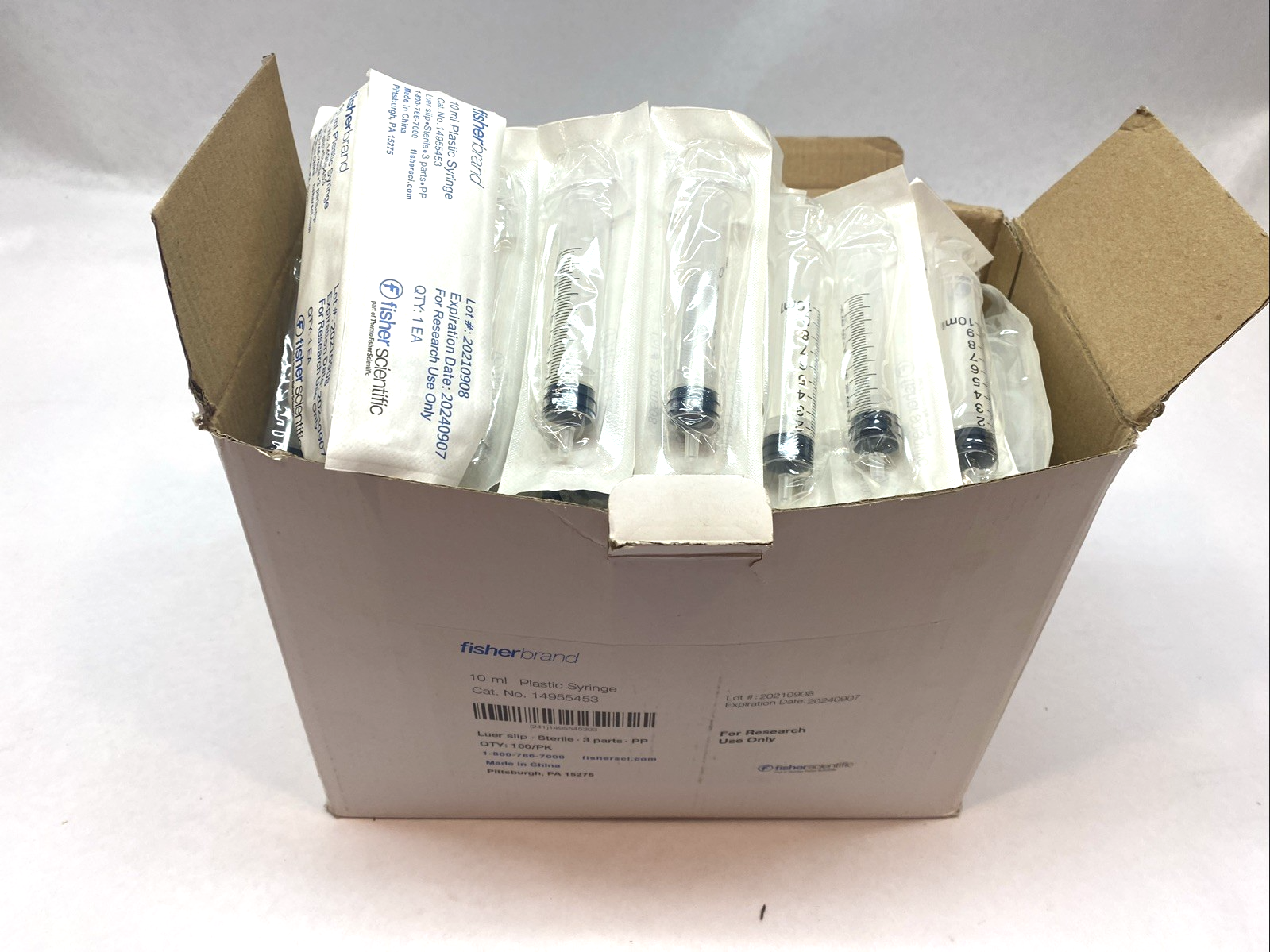 Fisher Scientific 14955453 10 mL Luer Slip Syringe Sterile Disposable PKG OF 87 - Maverick Industrial Sales