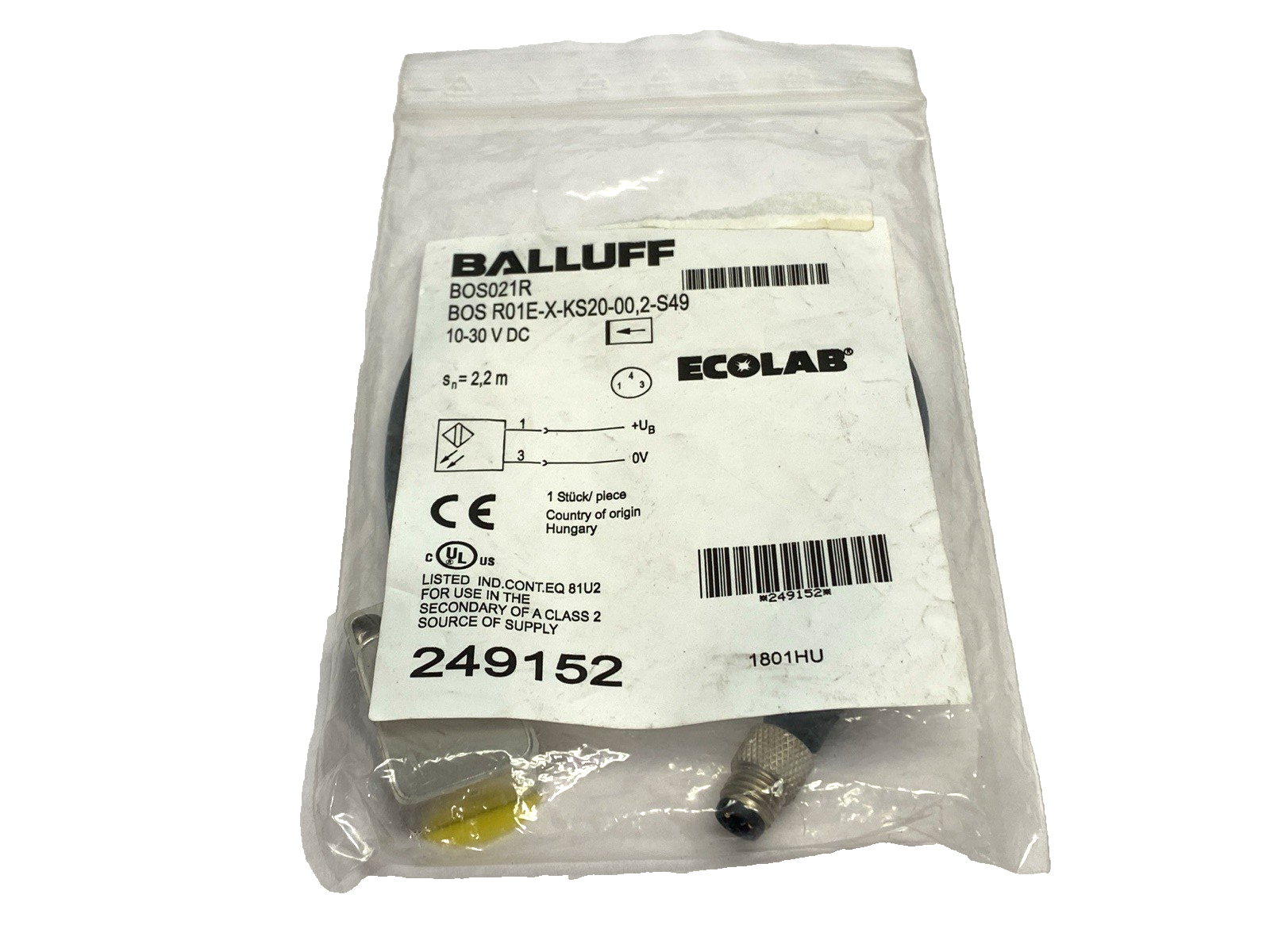 Balluff B0S R01E-PS-KE20-00,2-S49 Through-Beam Sensor B0S021N - Maverick Industrial Sales