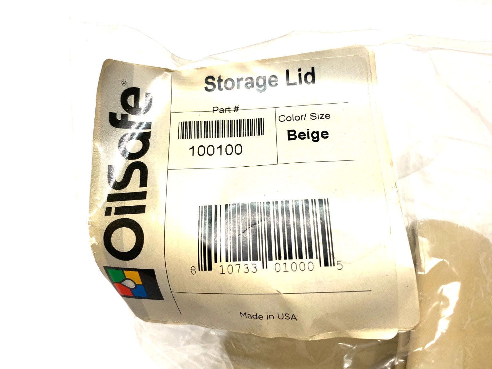 100100 | Oilsafe Spill-Proof Utility Lid, Beige - New - Maverick Industrial Sales