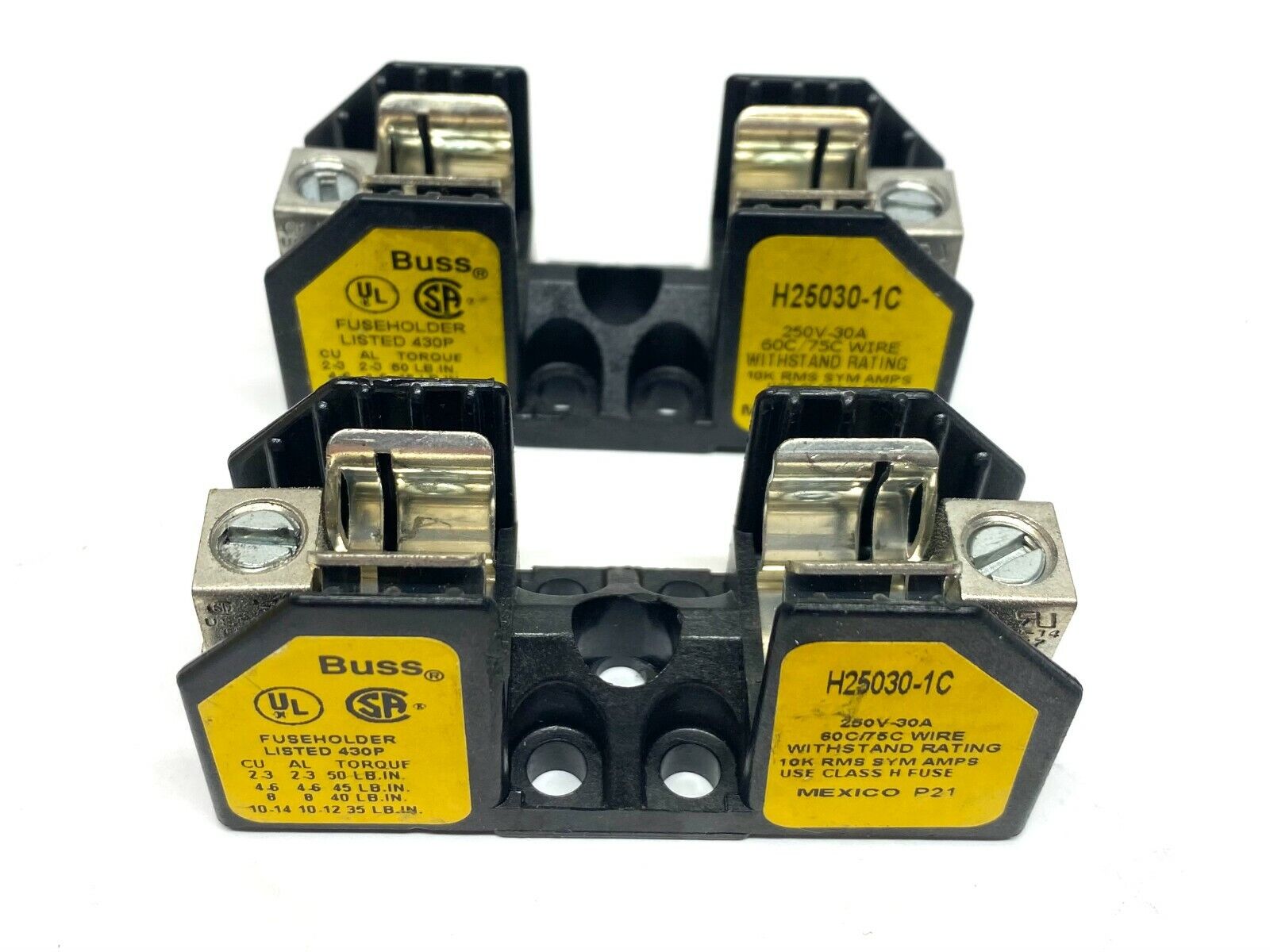 Buss H25030-1C Class H Fuseholder LOT OF 2 - Maverick Industrial Sales