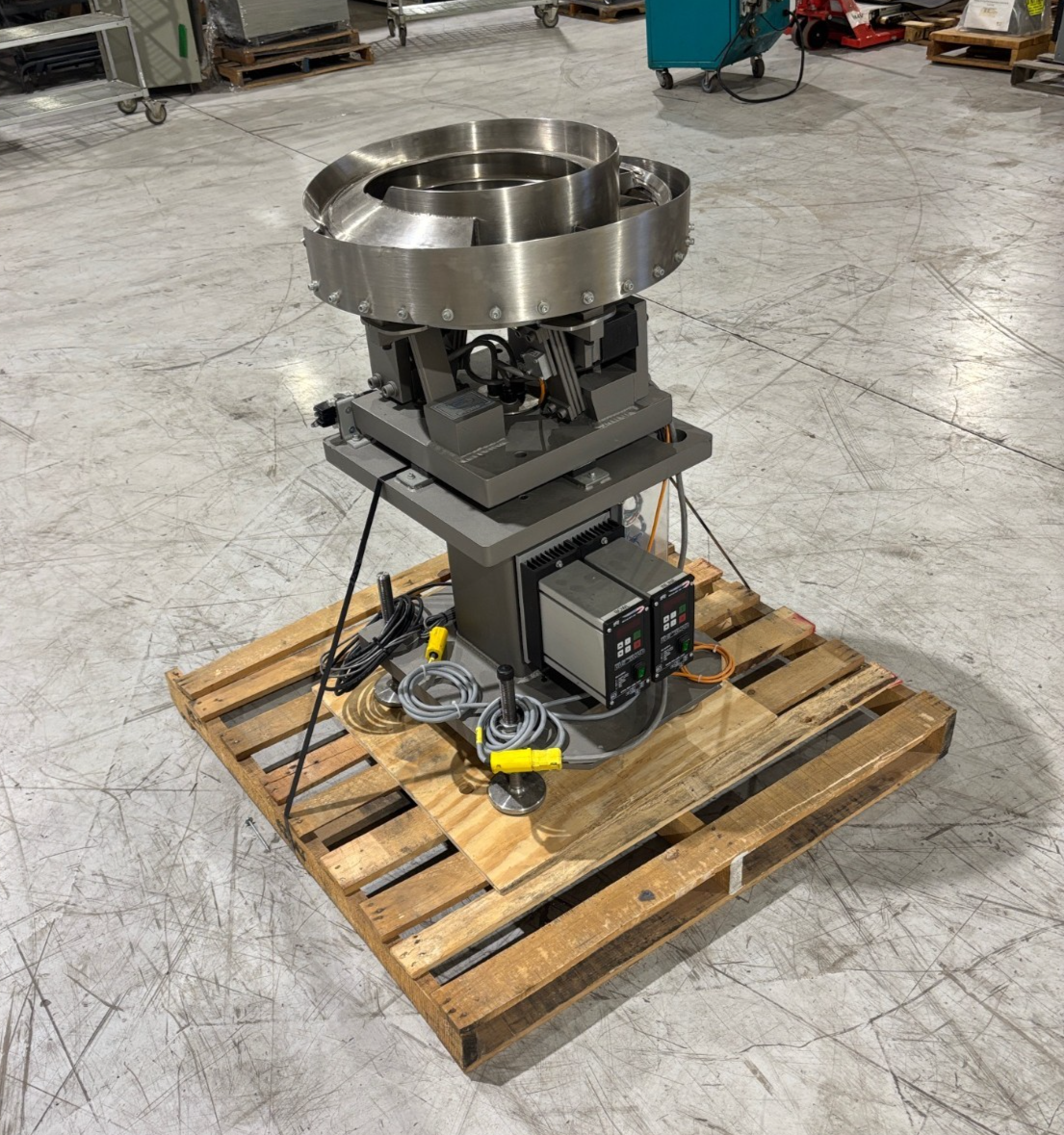 22206 | Fortville Custom Vibratory Bowl Feeder, , (2) REOVIB MFS 268 Controls, 24" - Used - Maverick Industrial Sales