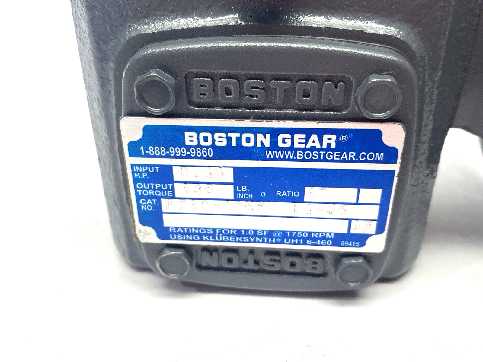 Boston Gear F710-10KPT-B4-J6 Worm Gear Right Angle Gear Reducer 0.44 HP 10:1 Rat - Maverick Industrial Sales