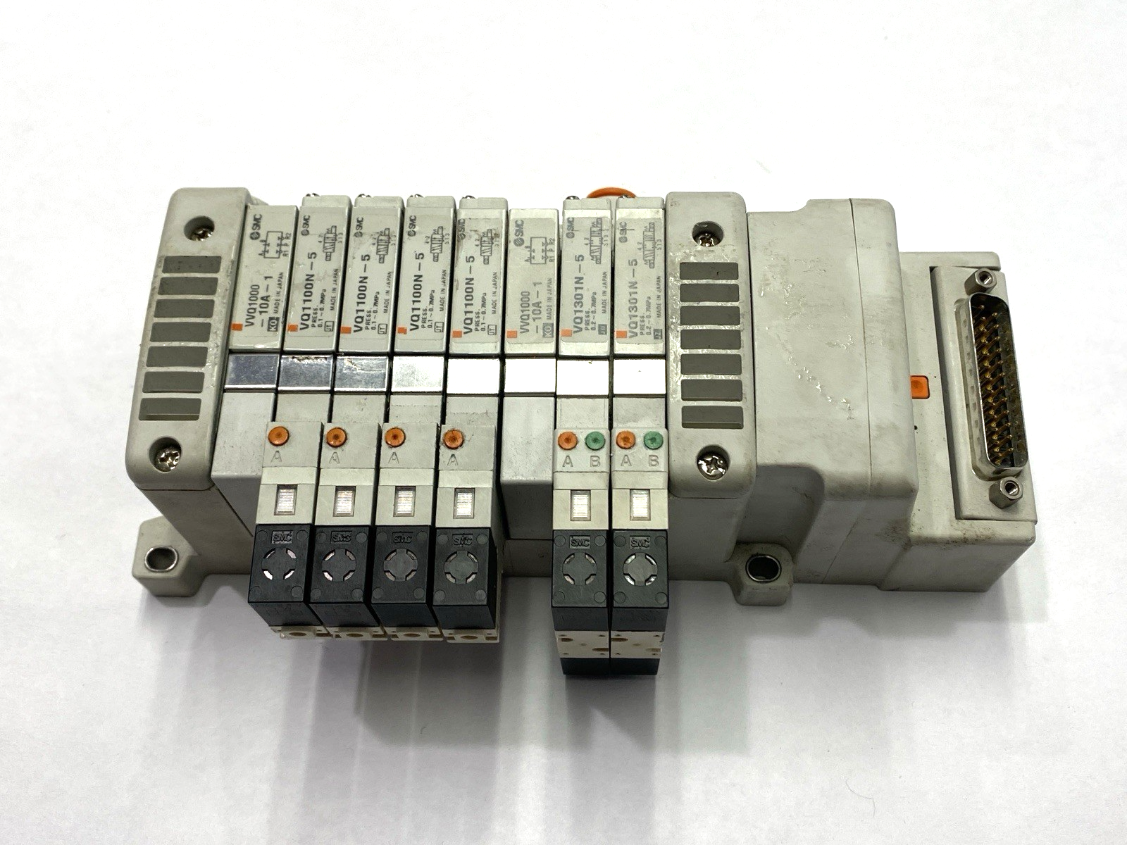VV5QC11-08N3FD0 | SMC Base Mounted Pneumatic Manifold Assembly D-Sub Connector - Used - Maverick Industrial Sales