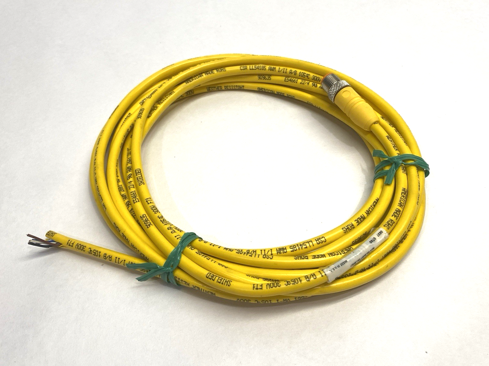 889D-M4SC-5 Ser. A | Allen Bradley Single-Ended Cordset Male 4-Pin 5m PULLED LEADS - New Other - Maverick Industrial Sales