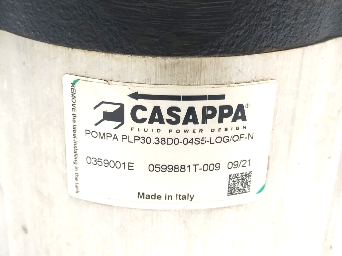 PLP30.38D0-04S5-LOG/OF-N, POMPA PLP30.38D0-04S5-LOG/OF-N | Casappa PLP30.38D0-04S5-LOG/OF-N Hydraulic Pump, 7/8" 13 Tooth Shaft - Used - Maverick Industrial Sales