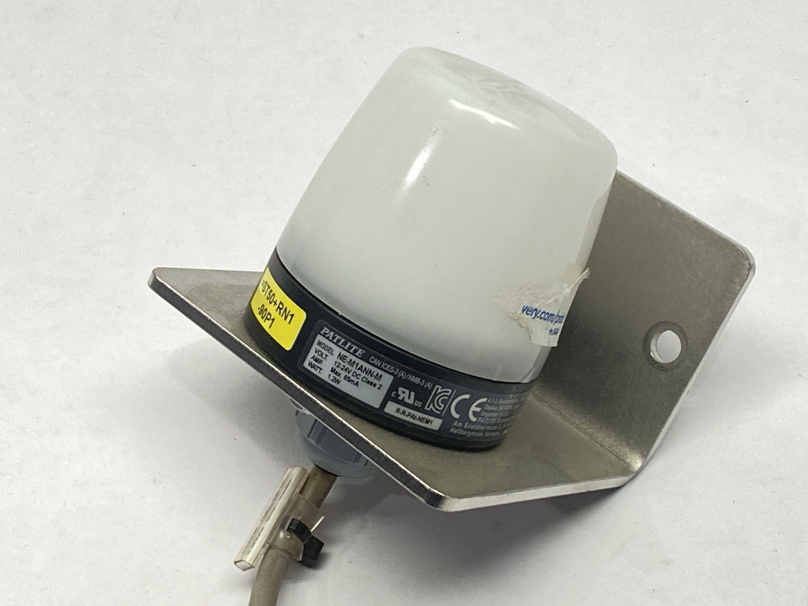 NE-M1ANN-M | Patlite Beacon Light Male M12 5-Pin 12-24VDC w/ Bracket - Used - Maverick Industrial Sales