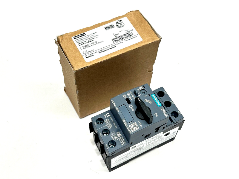 Siemens 3RV2021-4DA10 Sirius Motor Protection Circuit Breaker 18-25A 480V - Maverick Industrial Sales