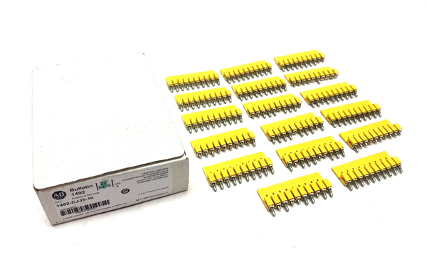 Allen Bradley 1492-CJJ5-10 Ser A Center Terminal Jumper 10-Pole Yellow PKG OF 17 - Maverick Industrial Sales