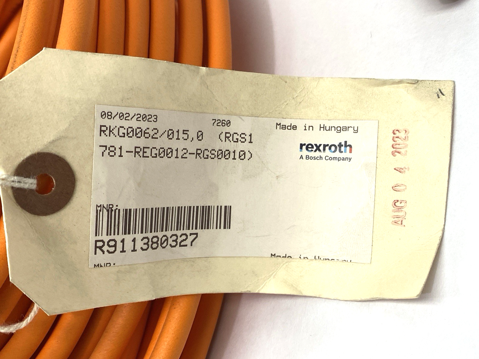 Rexroth R911380327 Double-Ended Encoder Cable 15m RKG0062/015,0 - Maverick Industrial Sales