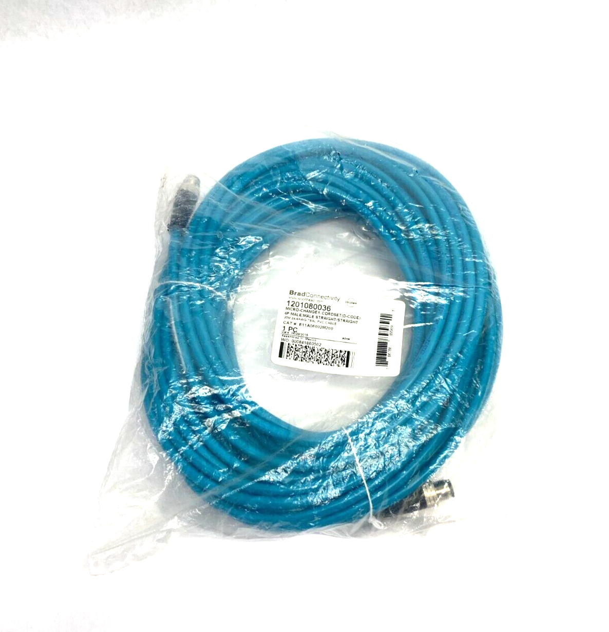 Woodhead BradConnectivity 1201080036 Micro-Change D-Code Cordset 4P Male to Male - Maverick Industrial Sales