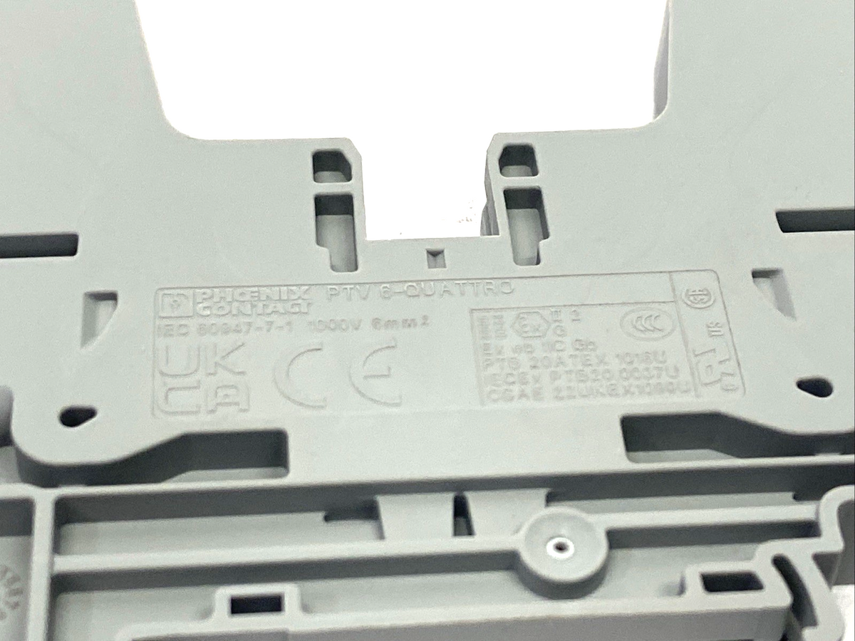Phoenix Contact PTV 6-QUATTRO Feed-Through Terminal Block, Gray 1116871 LOT OF 8 - Maverick Industrial Sales