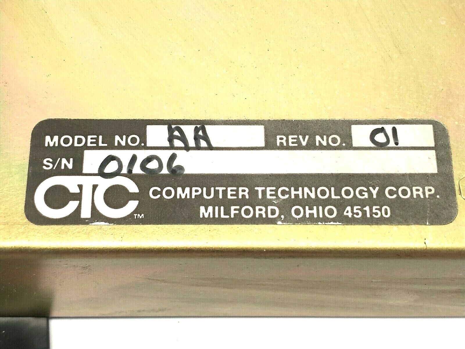 Computer Technology Corp. CTC Model AA Rev. 01 I/O Module PUSHED IN INPUT WINDOW - Maverick Industrial Sales