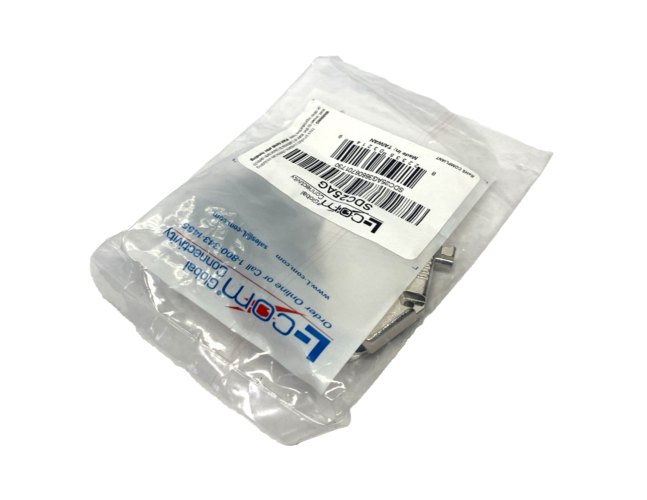 SDC25AG | L-Com Assembled D-Sub Hood Kit, DB25/HD44 Metal - New - Maverick Industrial Sales