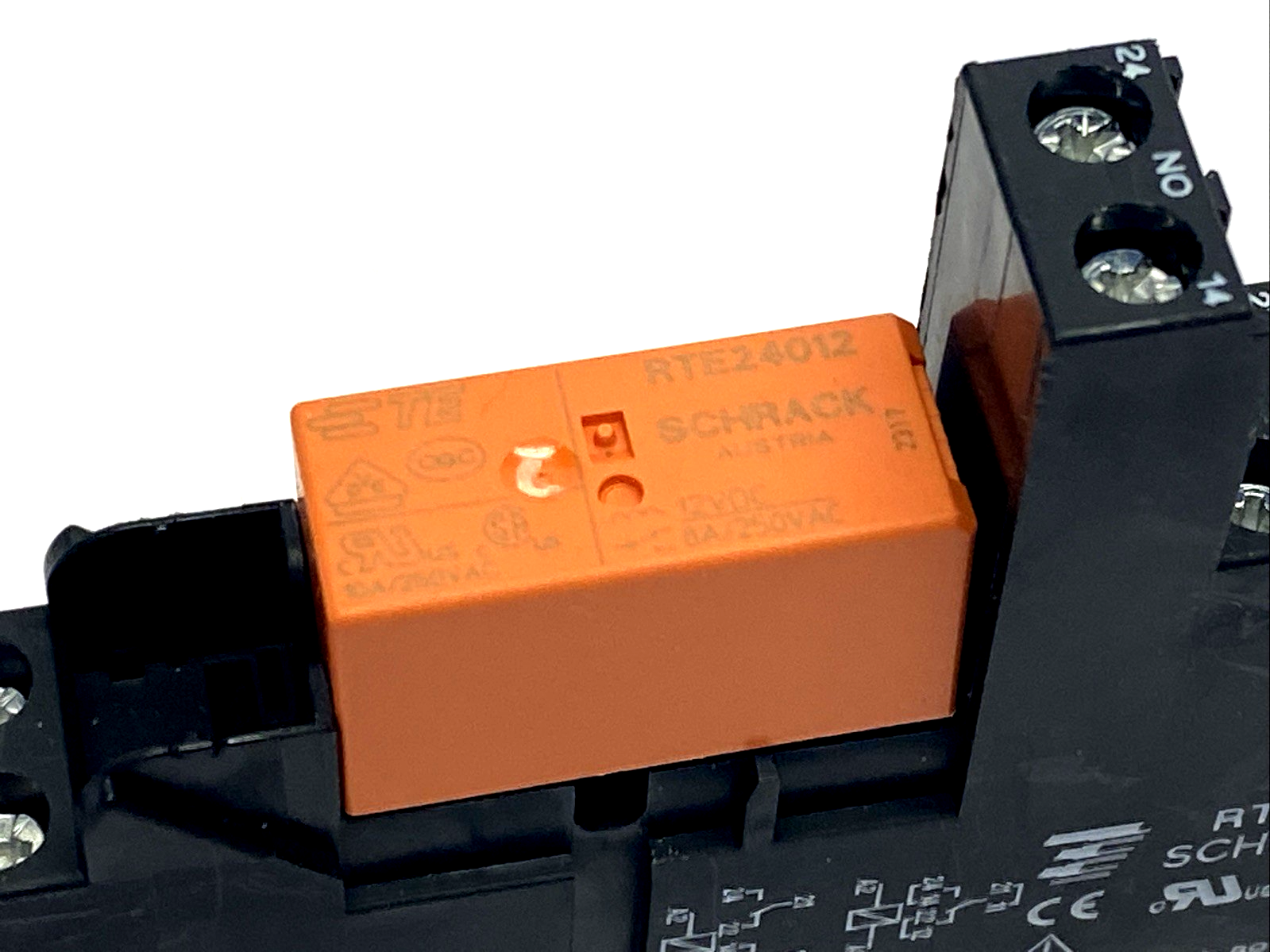 TE Schrack RTE24012 Relay 8A 12VDC, RT78726 Socket/Base LOT OF 3 - Maverick Industrial Sales