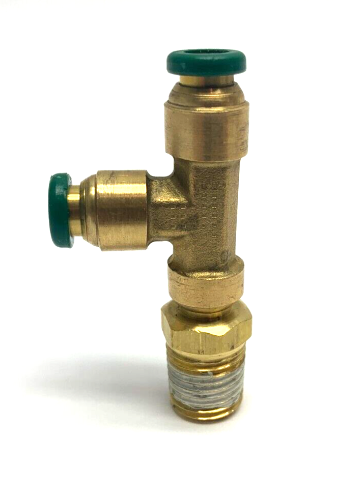 Parker 171PTC-4-4 Push-To-Connect Swivel Brass Run Tee 1/4" Tube and Thread - Maverick Industrial Sales
