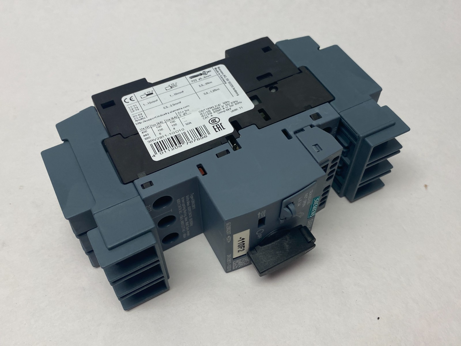 Siemens 3RV2811-1GD10 SIRIUS Motor Starter Circuit Breaker Frame Size S00 - Maverick Industrial Sales