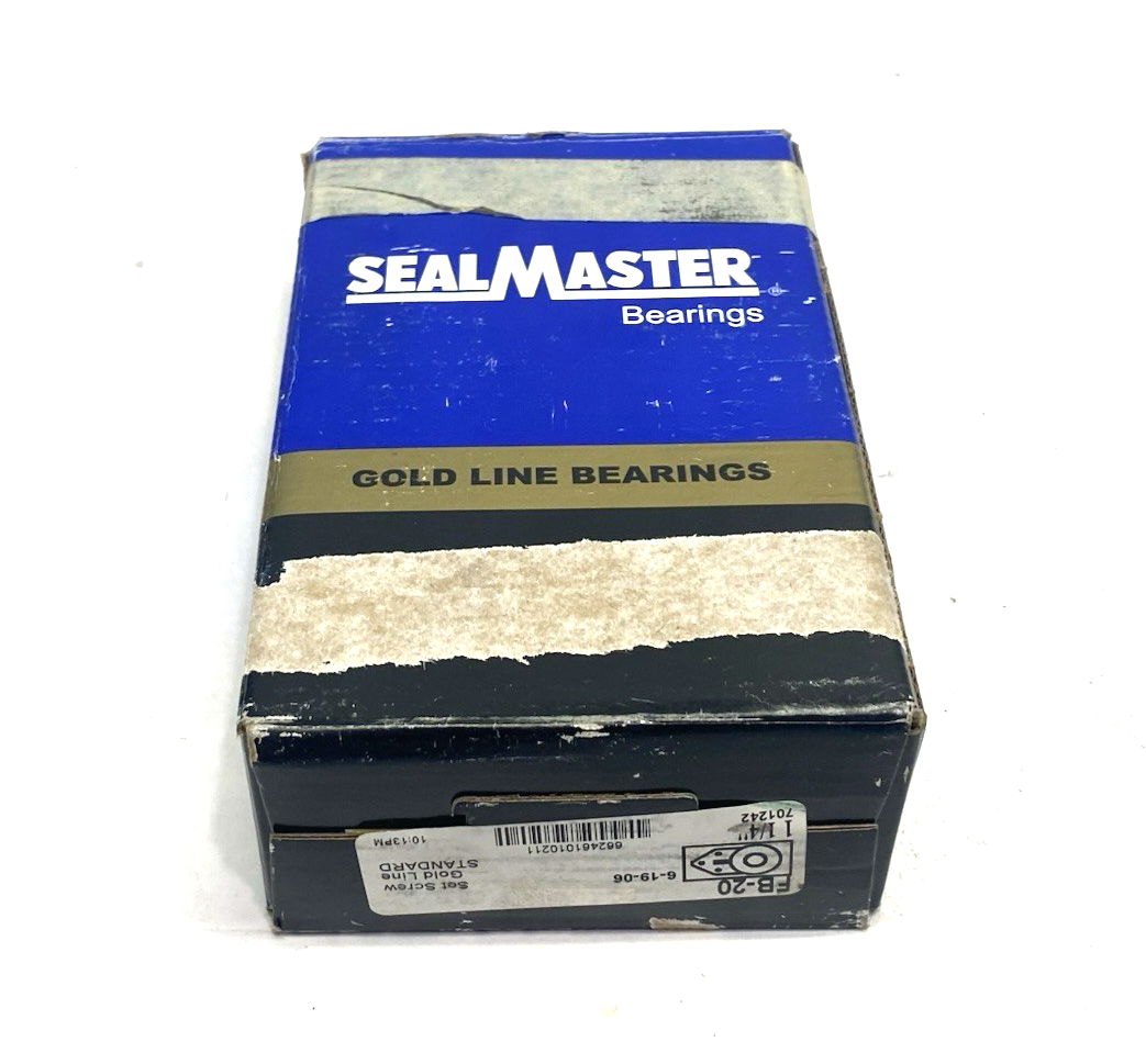SealMaster FB-20 Three-Bolt Mounted Bearing Unit, Set Screw Gold Line, 701242 - Maverick Industrial Sales