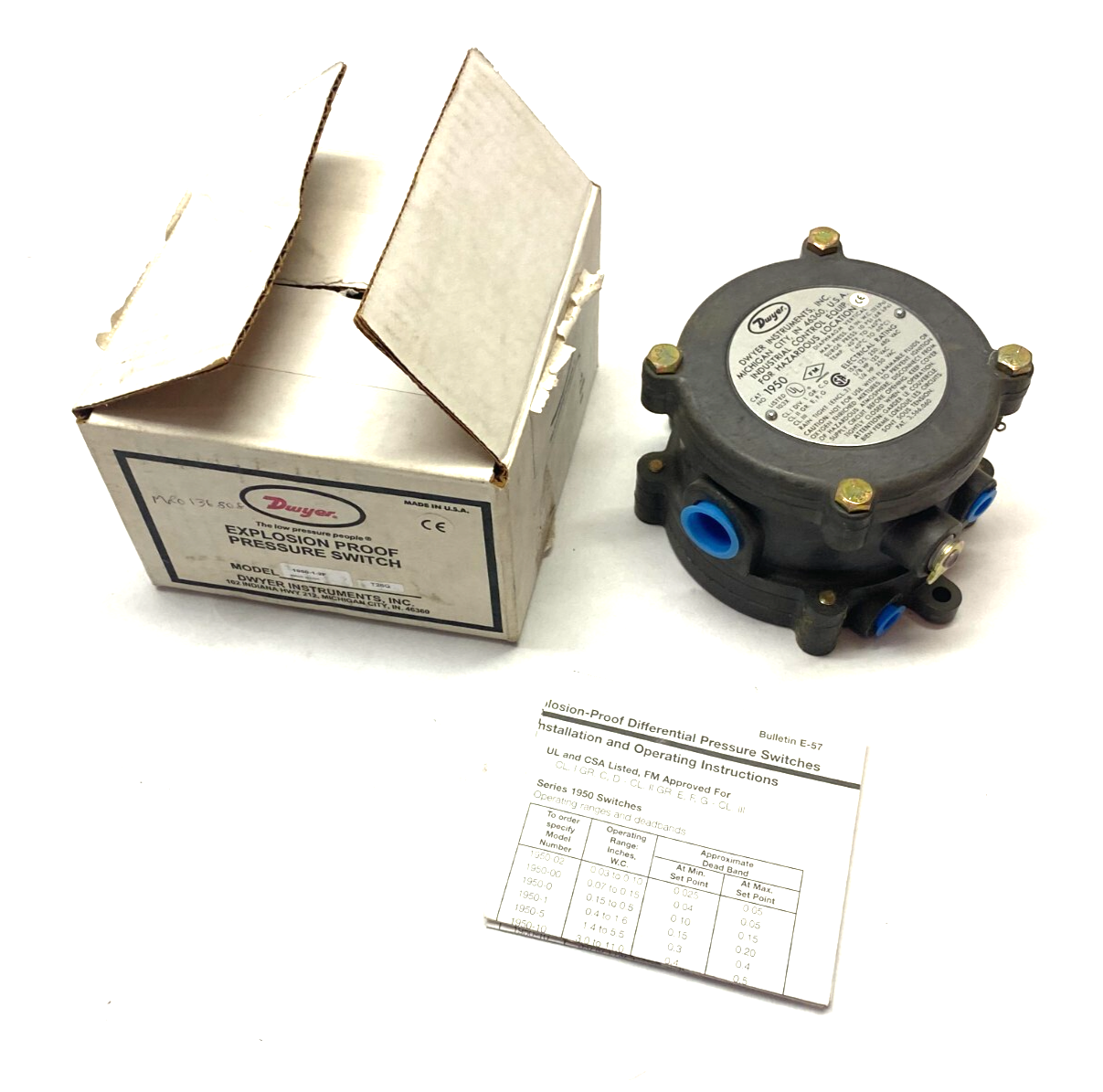 Dwyer 1950-1-2F Explosion Proof Pressure Switch - Maverick Industrial Sales