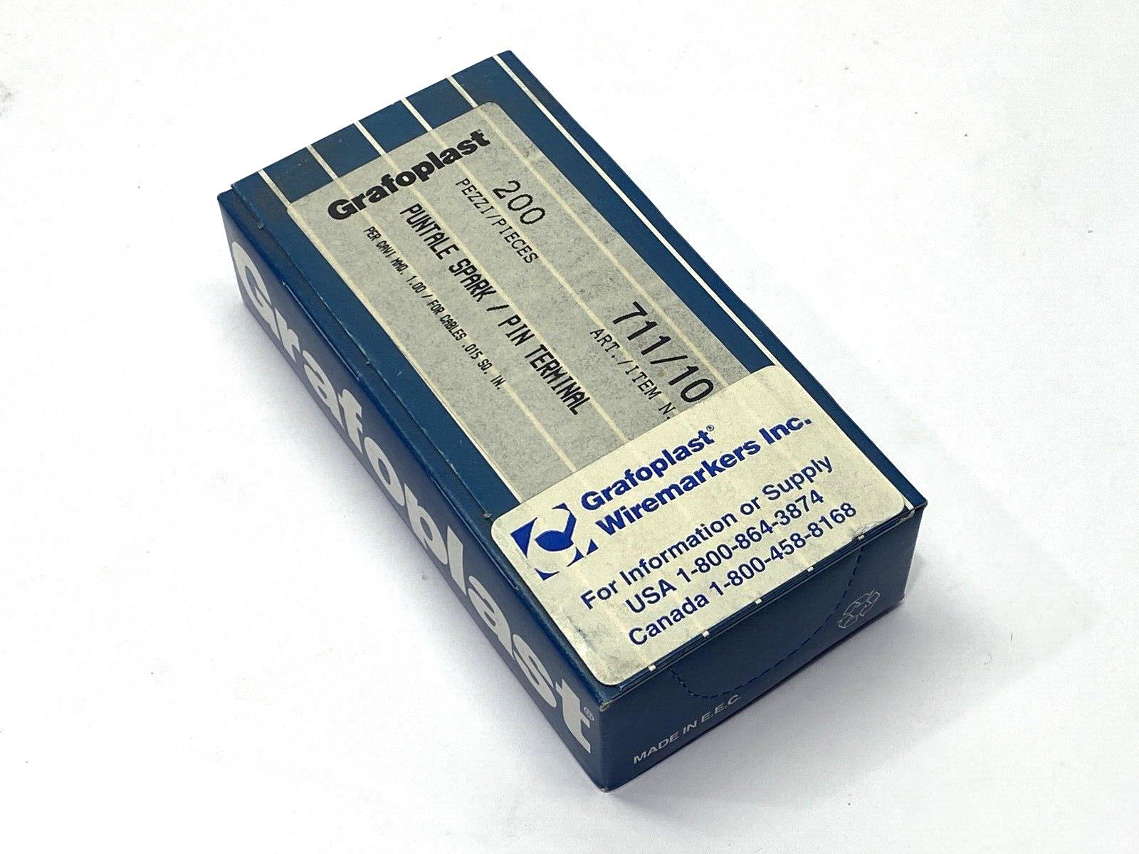 Grafoplast 711/10 14mm Spark Crimp-On Pins for Cable Marker 1mm BOX OF 200 - Maverick Industrial Sales