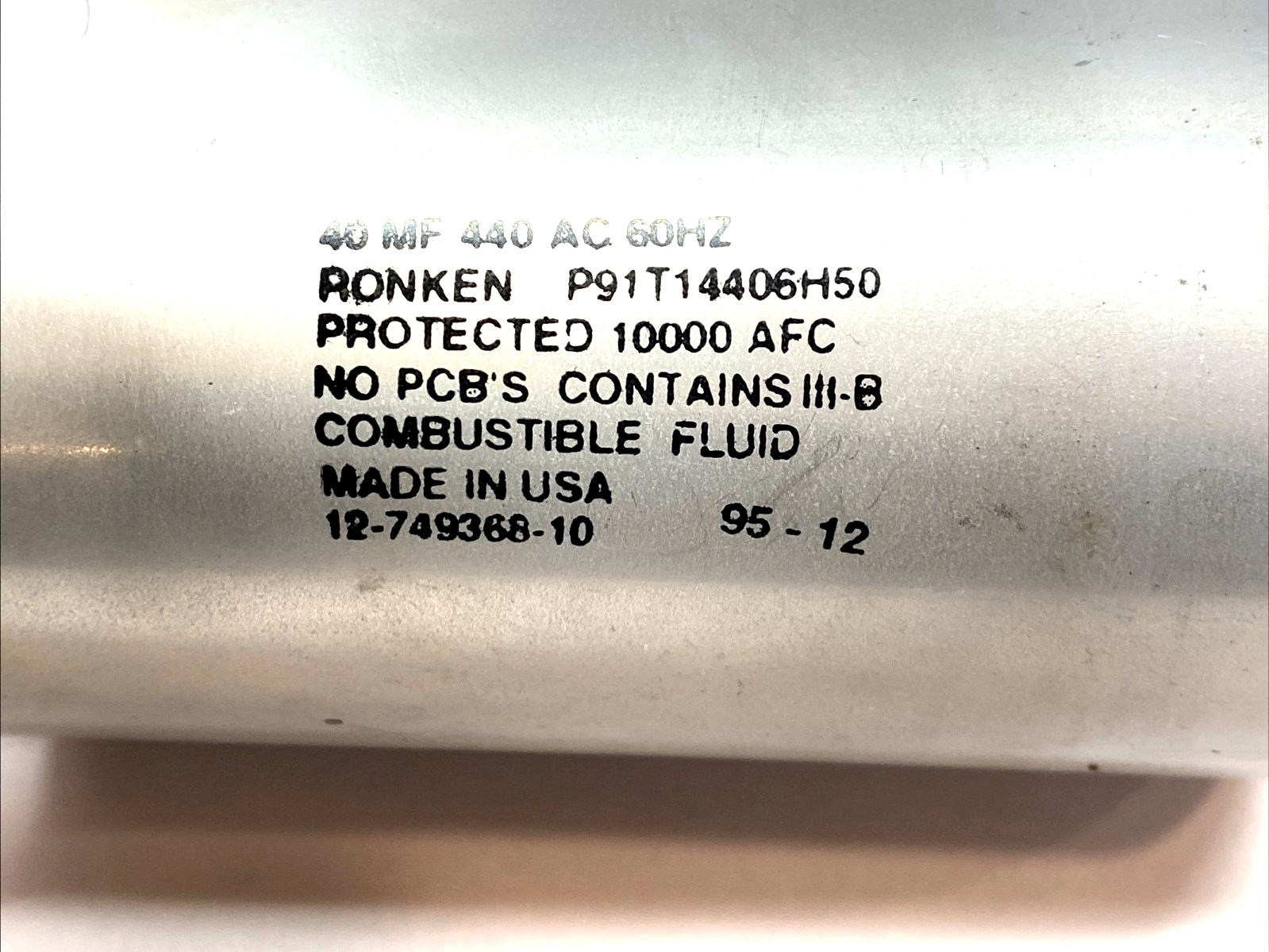 P91T14406H50 | Ronken Capacitor 30MF 440VAC 60Hz LOT OF 3 - Used - Maverick Industrial Sales