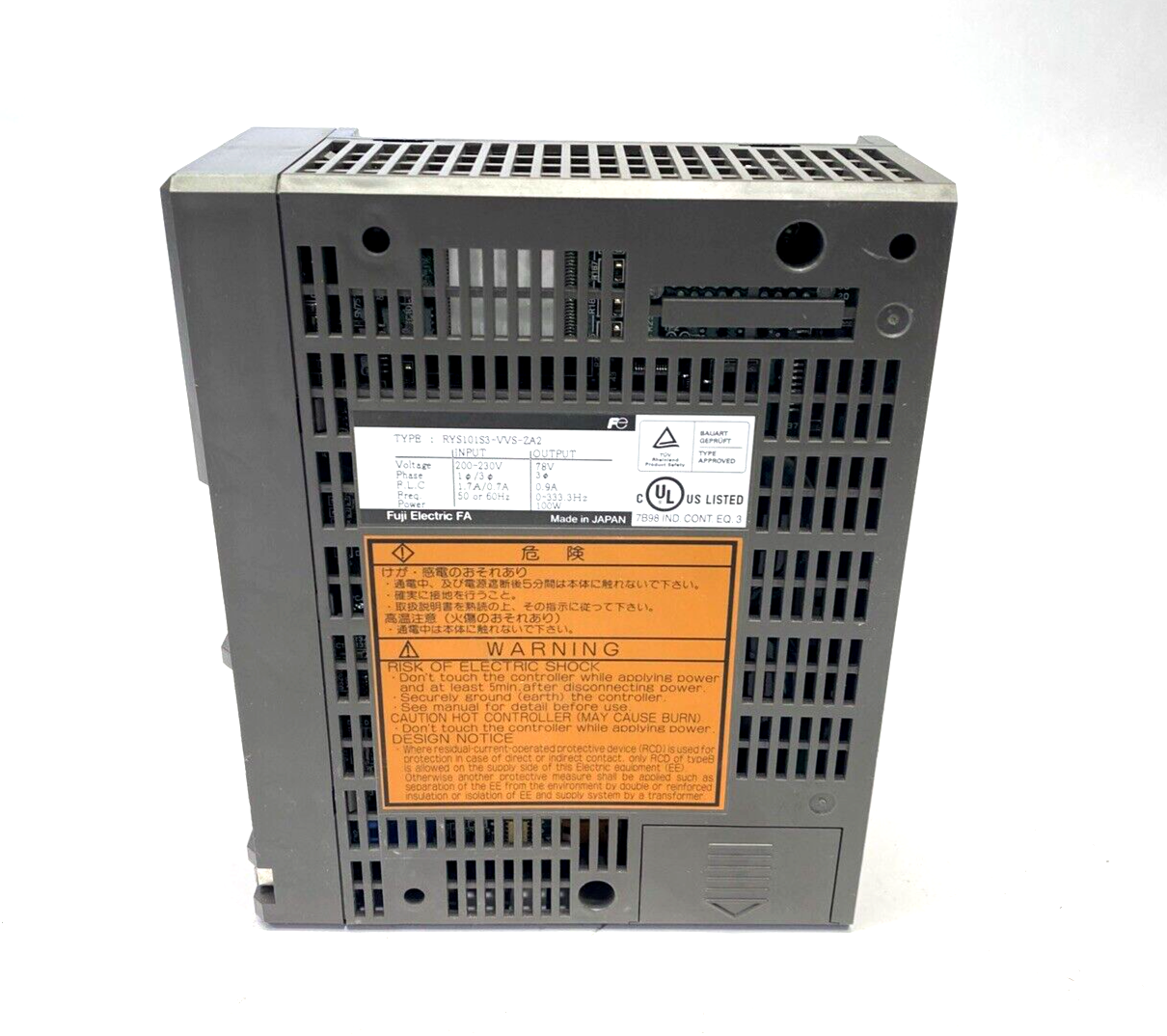 Fuji Electric RYS101S3-VVS-ZA2 FALDIC Servo Drive 3PH 100W 0.9A 200-230VAC - Maverick Industrial Sales