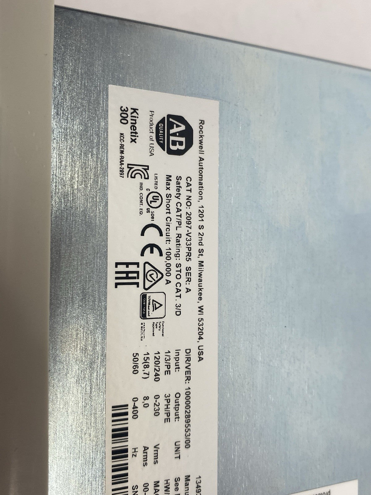 Allen Bradley 2097-V33PR5 Ser. A Kinetix 300 Servo Drive, Indexing Mode, 3-phase - Maverick Industrial Sales