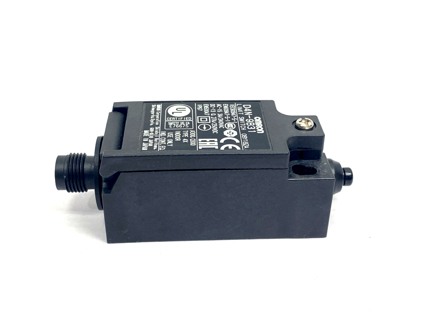 Omron D4N-9B31 Plunger Safety Limit Switch, M12 4Pin - Maverick Industrial Sales