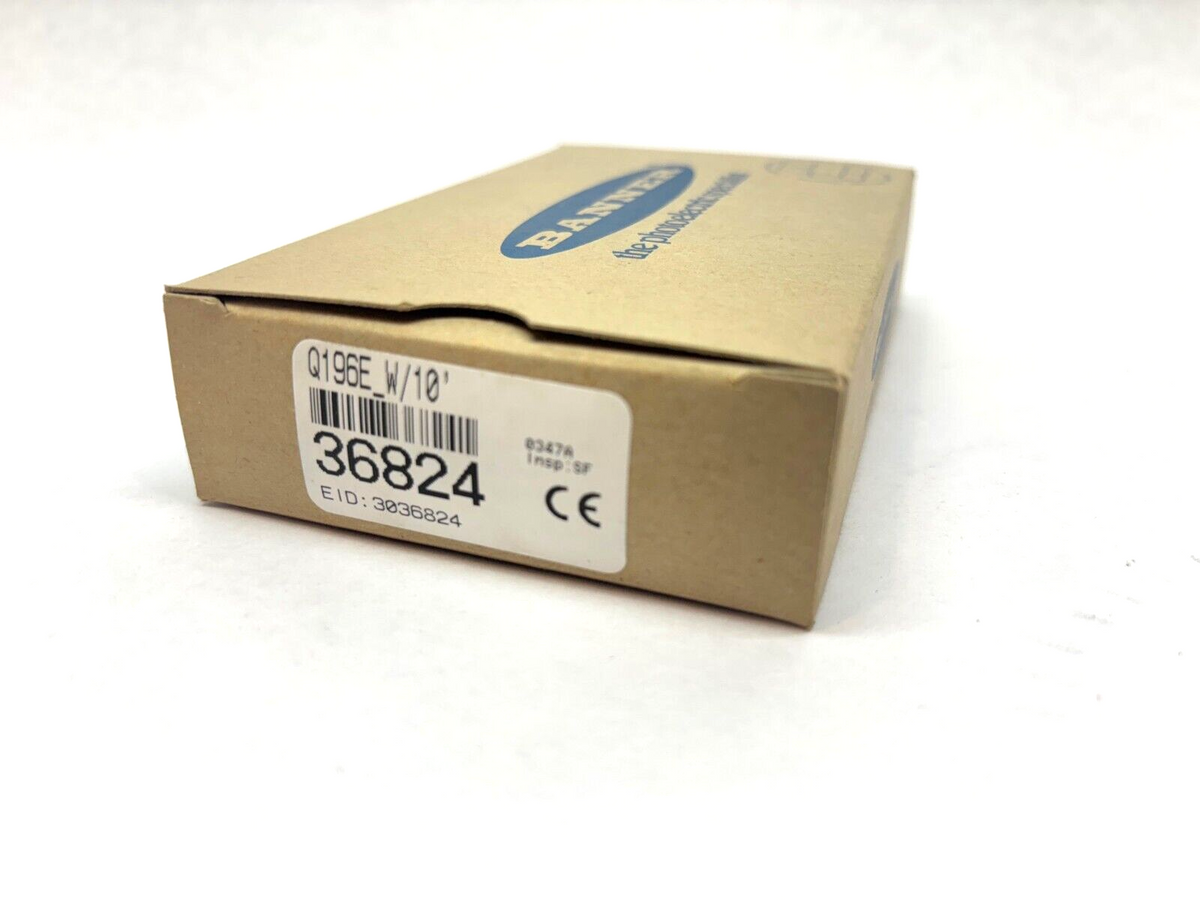 Q196E | Banner w/ 10' Cable, Photoelectric Emitter, _W/10', 36824 - New - Maverick Industrial Sales