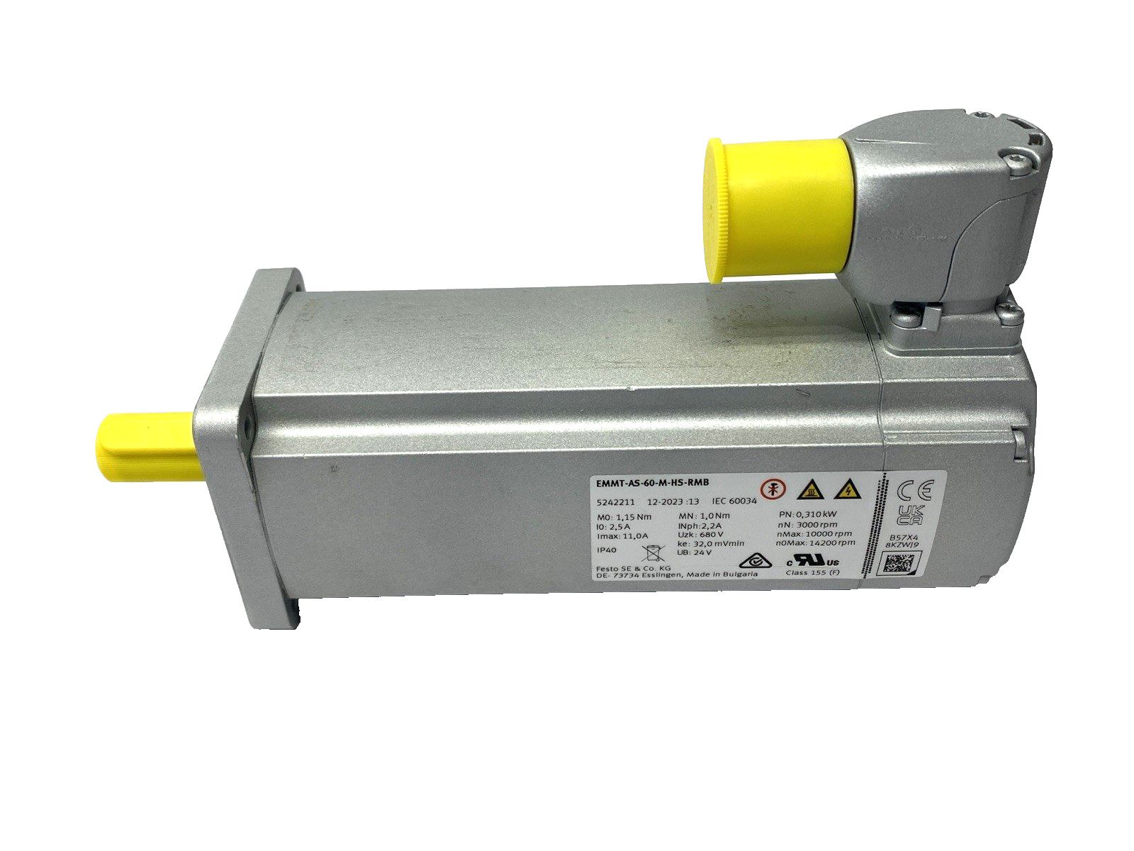 EMMT-AS-60-M-HS-RMB, 5242211 | Festo EMMT-AS-60-M-HS-RMB Servo Motor 5242211 680V 310W - New – Open box - Maverick Industrial Sales