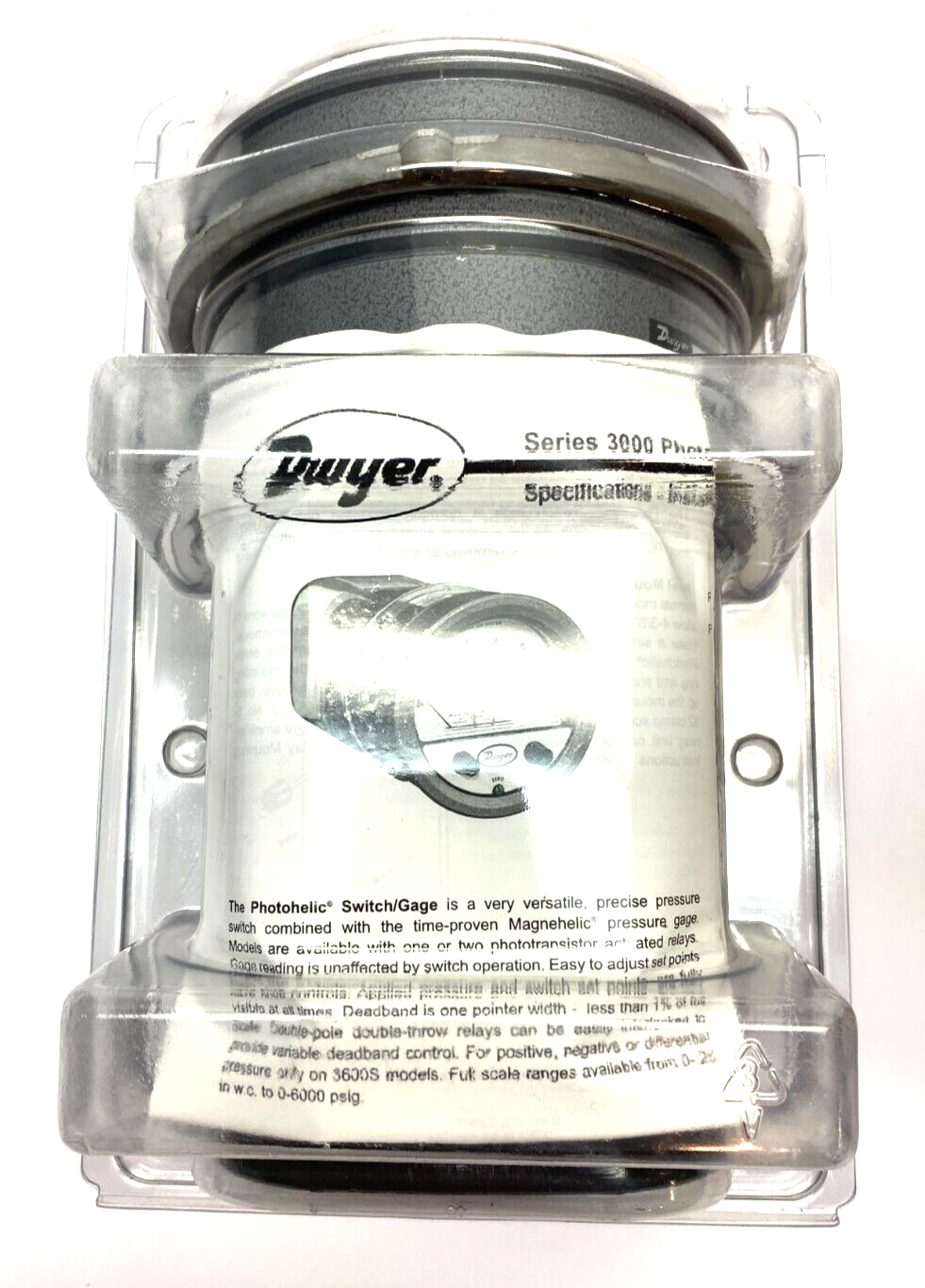 Dwyer 3SQRT Series 3000 Photohelic Pressure Switch/Gage - Maverick Industrial Sales