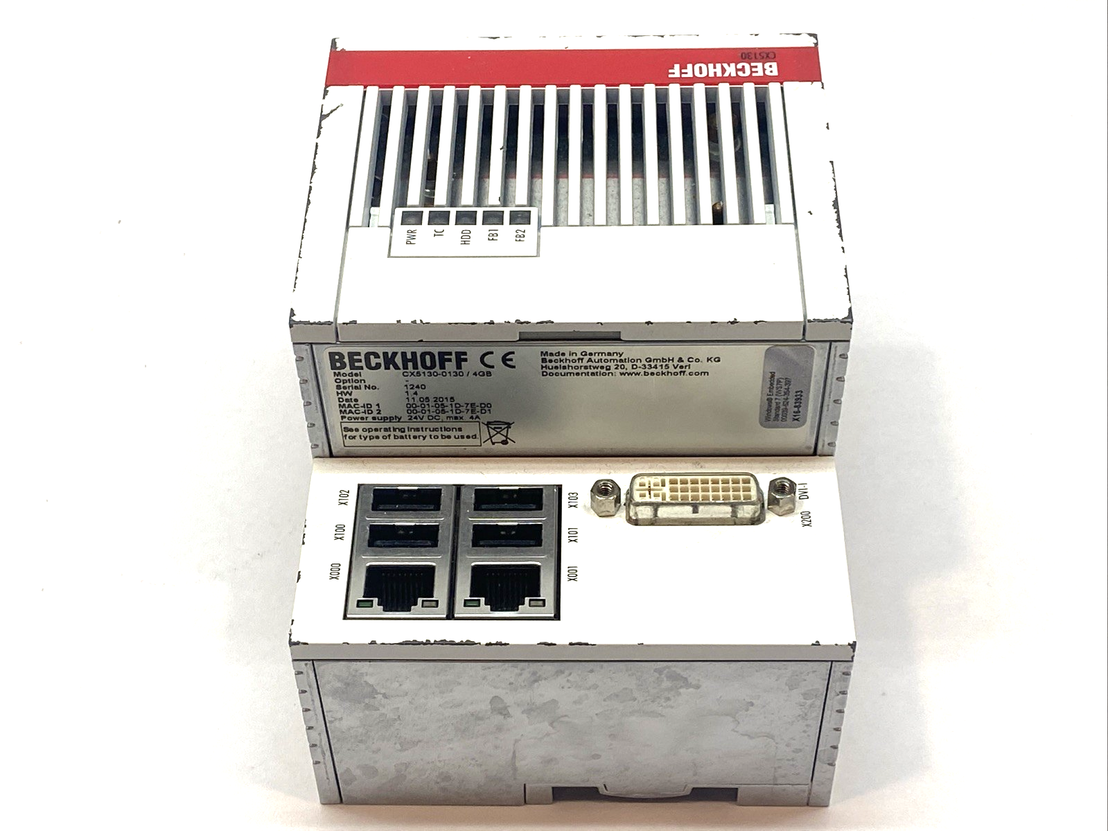 Beckhoff CX5130-0130/4GB CPU Module 24VDC 4A 4GB - Maverick Industrial Sales