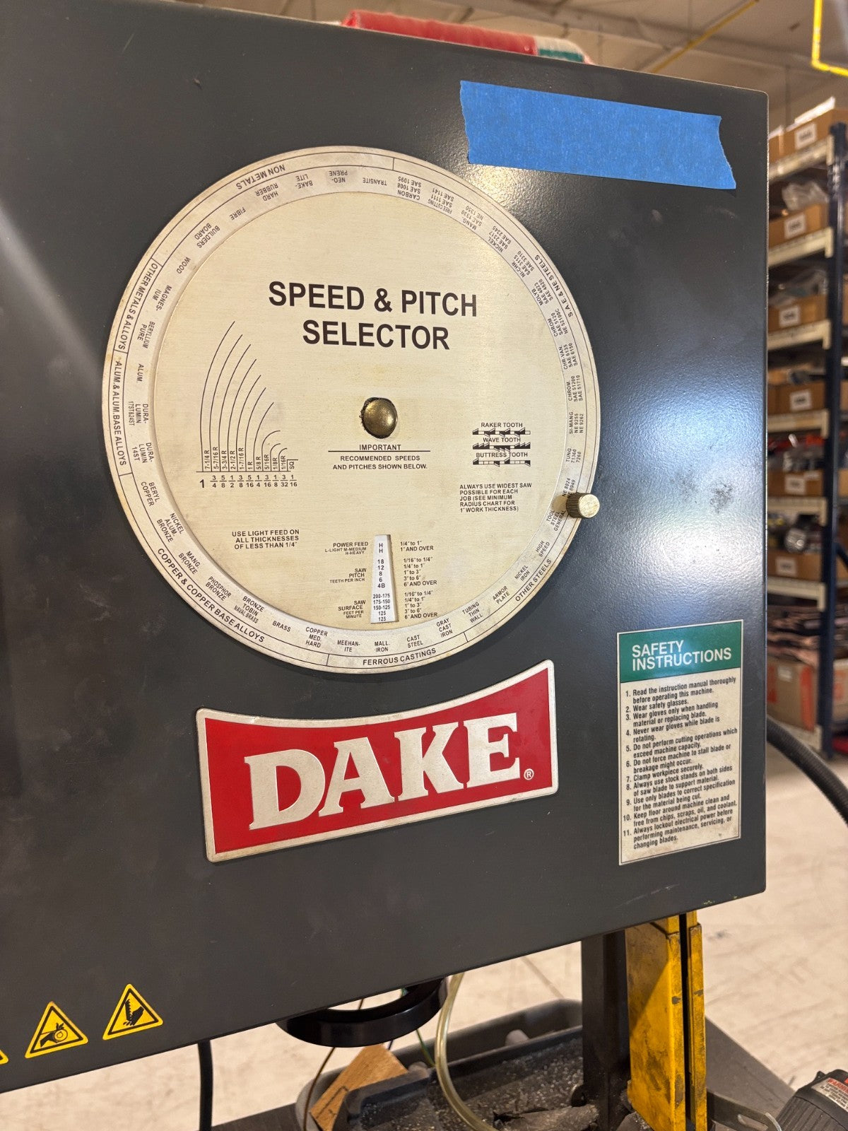 Dake V-16 Vertical Bandsaw, 2HP, 2.5kVA Welder, 230, Blade welder grinder shear - Maverick Industrial Sales