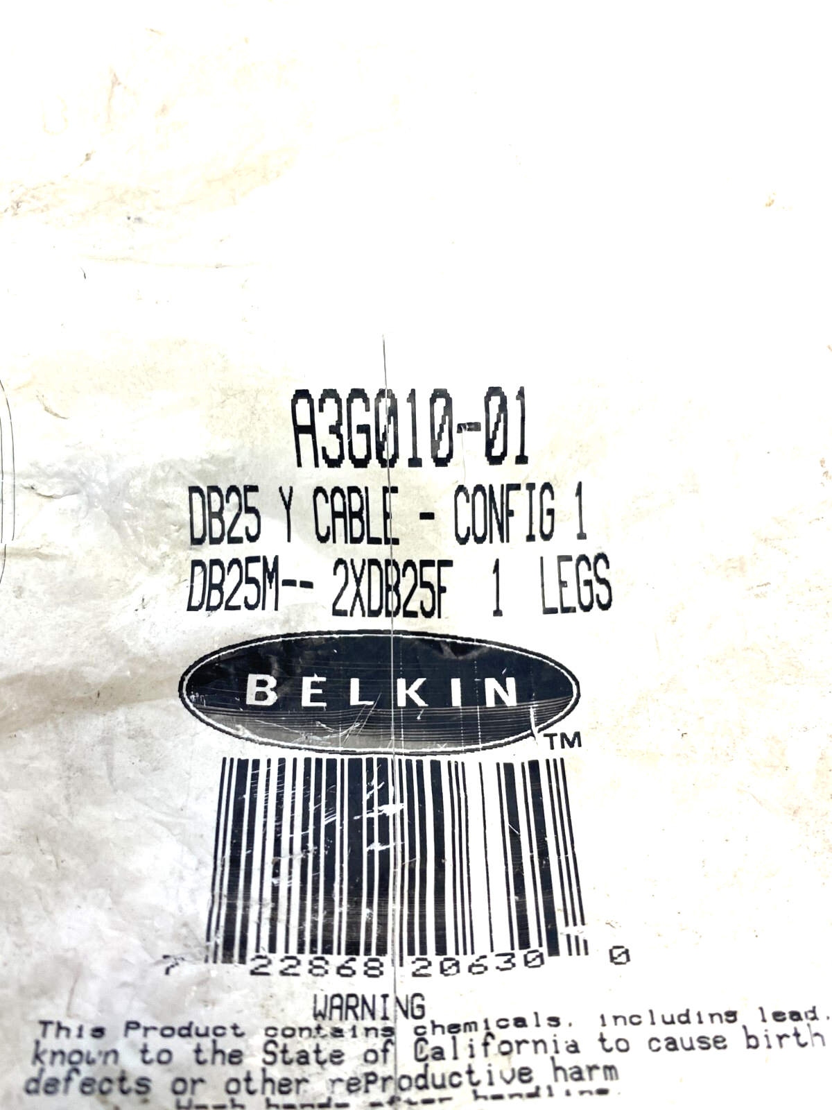 Belkin A3G010-01 Splitting Y Cable Assembly DB25M to 2x DB25F - Maverick Industrial Sales