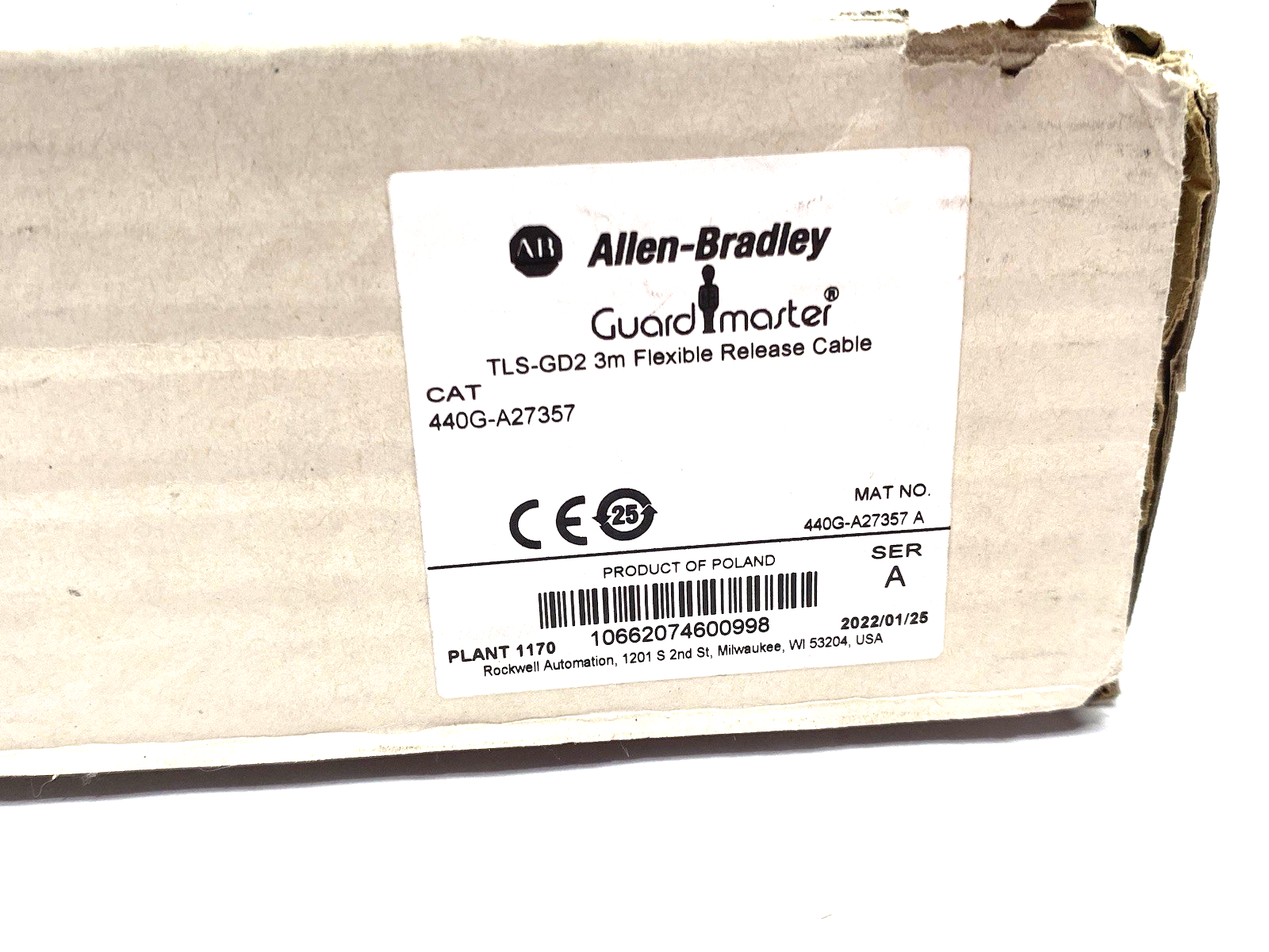 440G-A27357 | Allen Bradley Ser. A Guardmaster TLS-GD2 Flexible Release Cable 3m - New – Open box - Maverick Industrial Sales