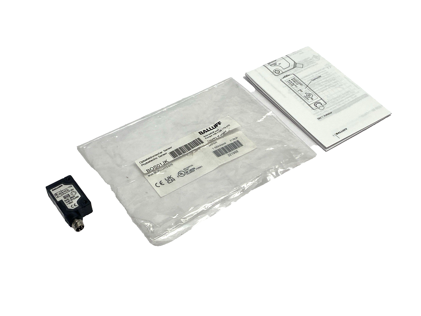 Balluff BOS 5K-PU-LH12-S75 Photoelectric Sensor 10-30VDC 20-300mm BOS01JK - Maverick Industrial Sales