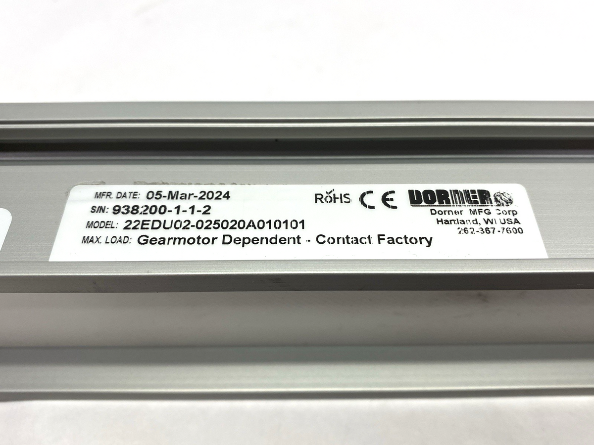Dorner 22EDU02-025020A010101 Flat Belt Conveyor 30" Overall Length - Maverick Industrial Sales