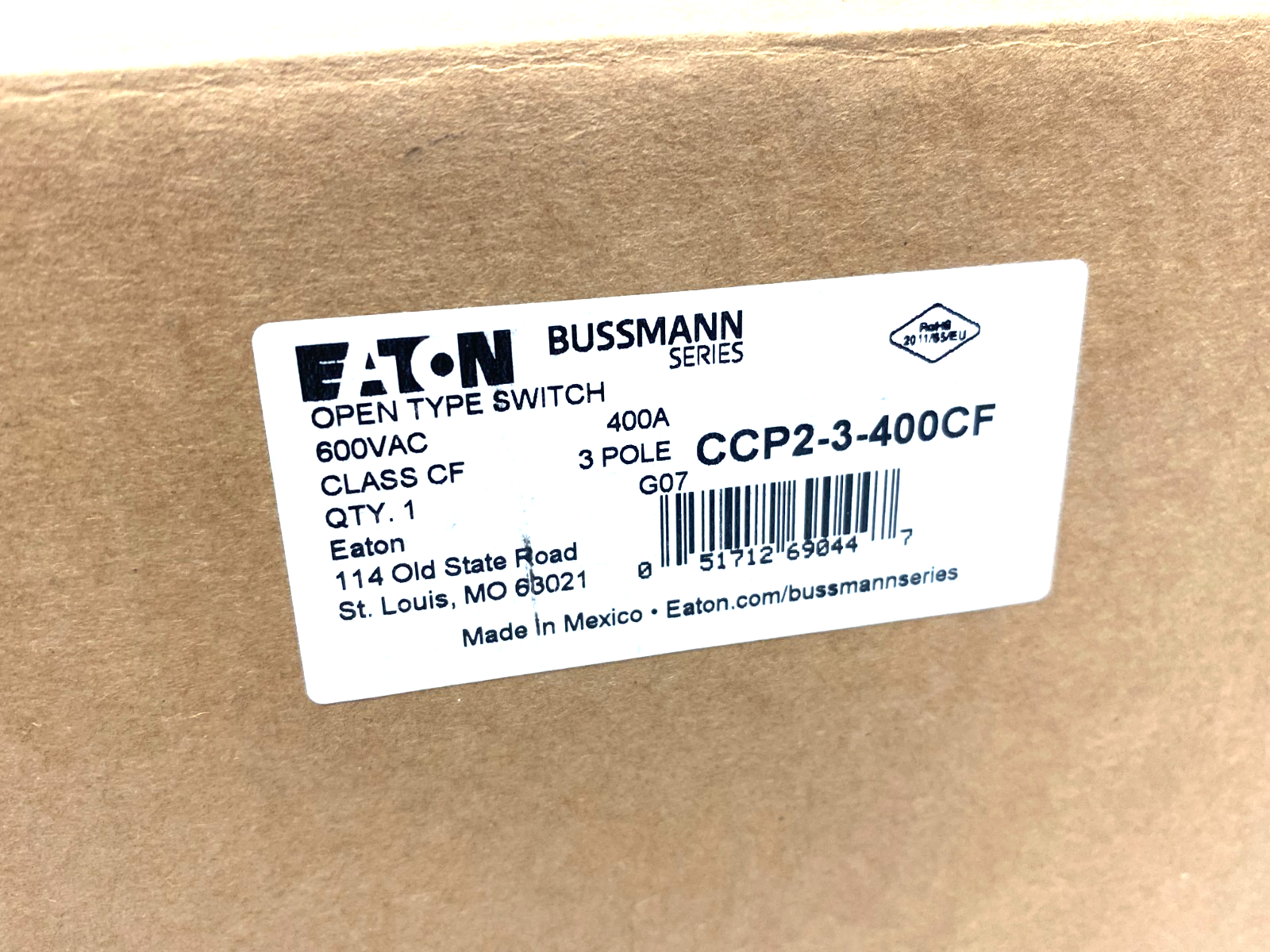 Eaton CCP2-3-400CF Bussmann Series Compact Circuit Protector Switch 3P 400A - Maverick Industrial Sales