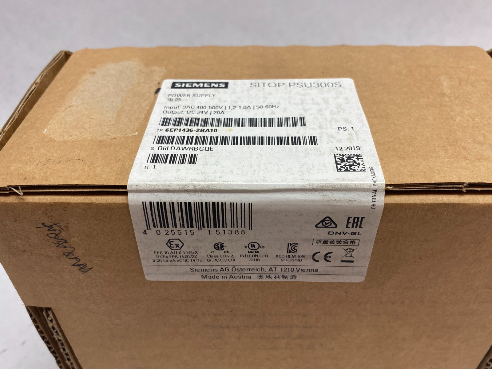 Siemens 6EP1436-2BA10 SITOP PSU300S Stabilized Power Supply, 20A - Maverick Industrial Sales