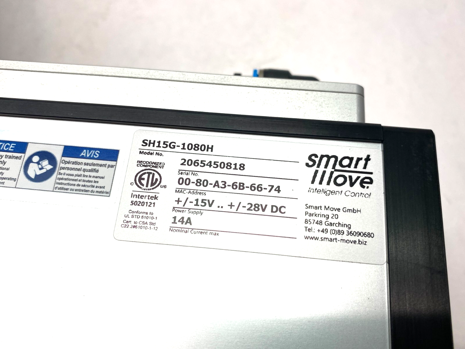 Smart Move Intelligent Control SH15G-1080H Scan Head w/ Matching Serial # Case - Maverick Industrial Sales