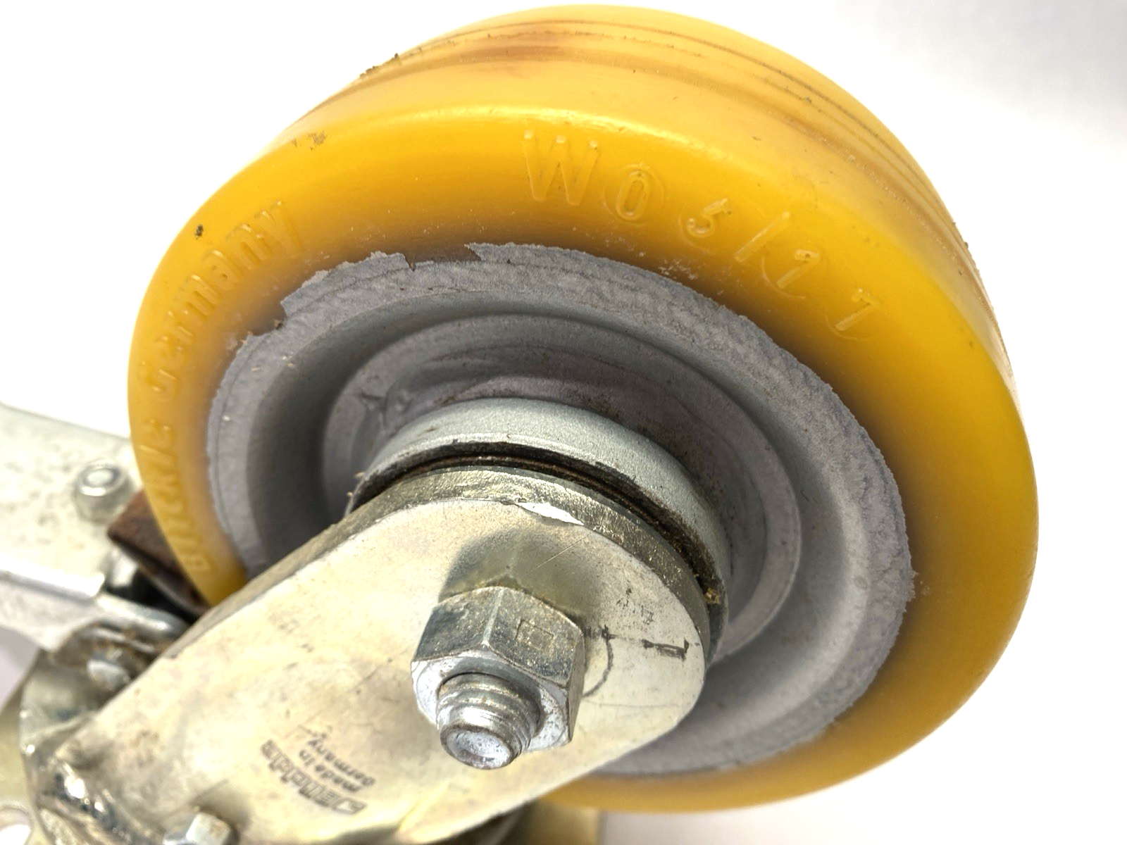 N/A | Blickle Steel Swivel Caster w/ Top Plate & Brake 125mm Wheel Dia. x 50mm Width - Used - Maverick Industrial Sales