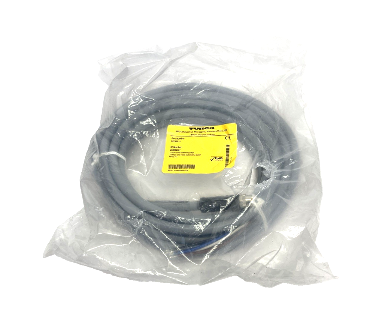Turck RKP56PL-5 Power Cordset Connection Cable 5m 200004727 - Maverick Industrial Sales